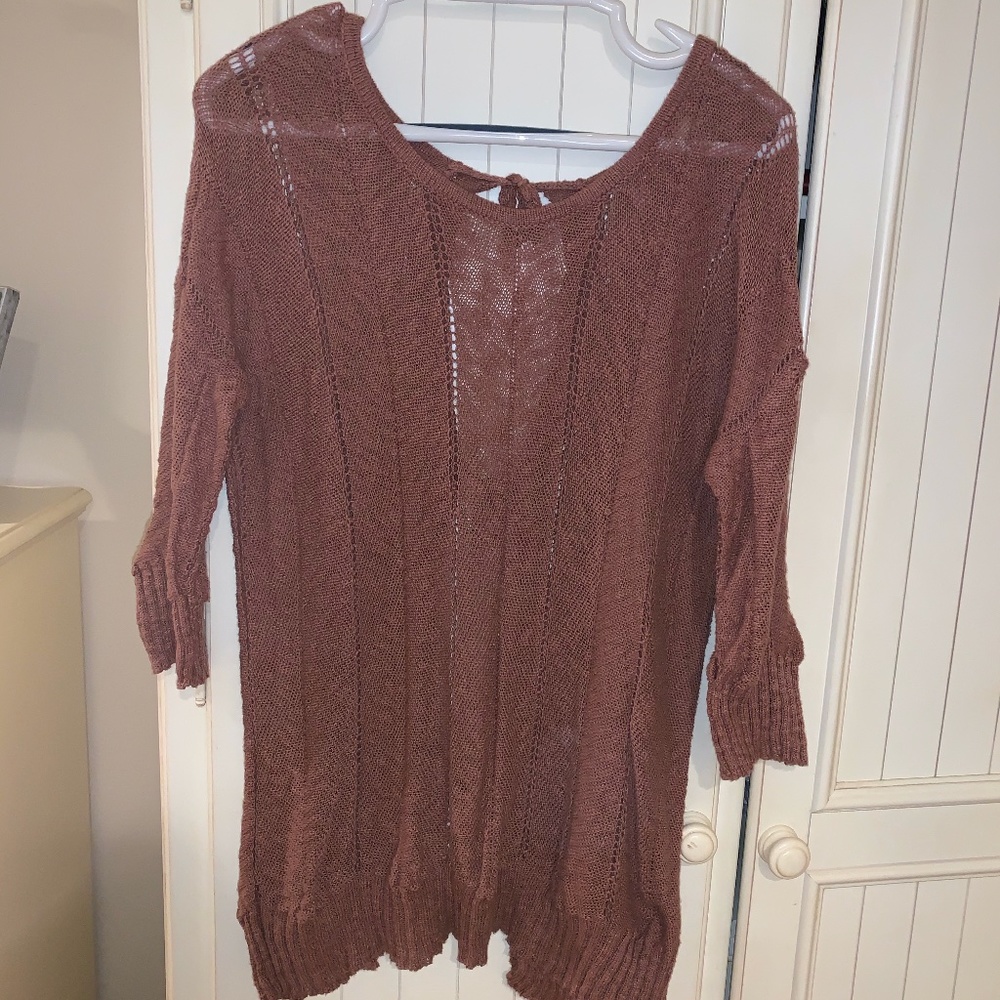 Knitted & Knotted Anthropologie Open Back Sweater